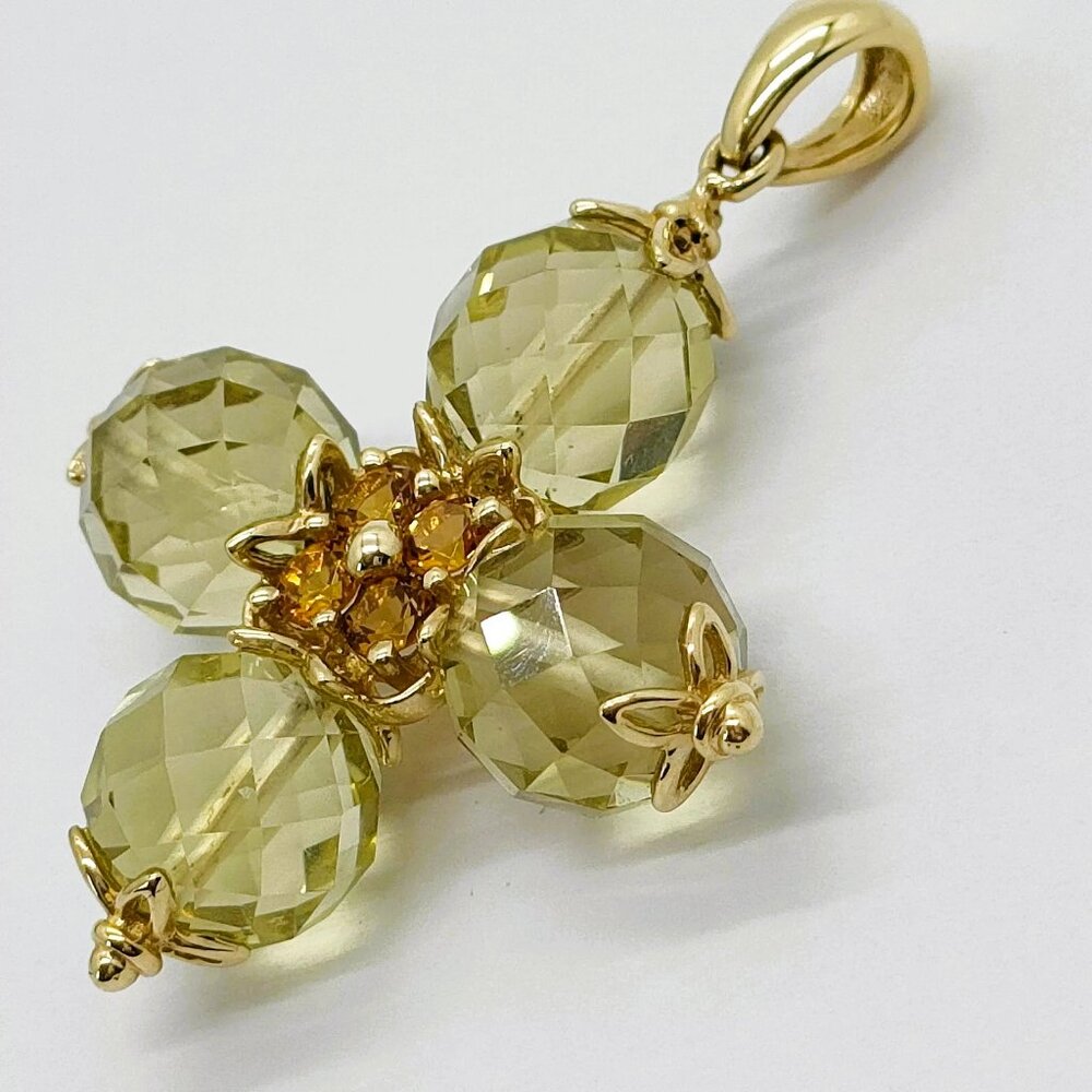 Jewelry Peridot and Mandarin Citrine Pendant in 14kt Yellow Gold Yellows 4104507 - Picture 5 of 9